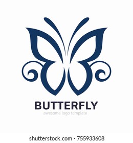 Abstract Butterfly logo template. Awesome logo for beauty, fashion, women.