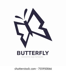 Abstract Butterfly logo template. Awesome logo for beauty, fashion, women. 
