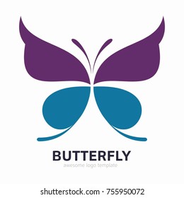 Abstract Butterfly logo template. Awesome logo for beauty, fashion, women. 