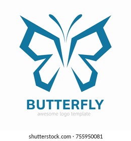 Abstract Butterfly logo template. Awesome logo for beauty, fashion, women. 