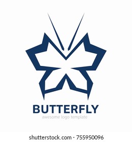 Abstract Butterfly logo template. Awesome logo for beauty, fashion, women. 