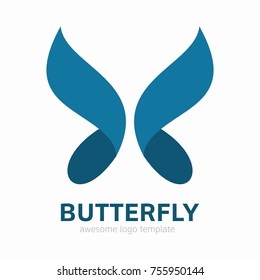 Abstract Butterfly logo template. Awesome logo for beauty, fashion, women. 