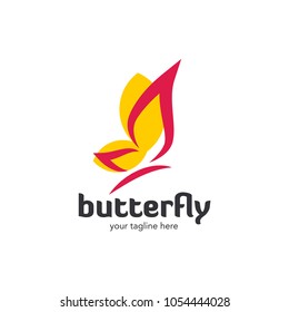 Abstract Butterfly logo template. simple Vector logo illustration.