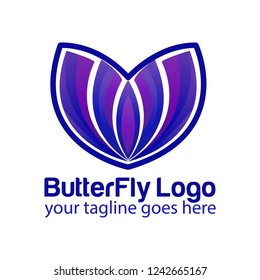 Abstract Butterfly logo template. simple Vector logo illustration.