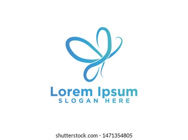Abstract Butterfly logo template. simple Vector logo illustration.