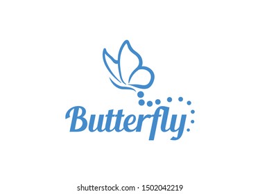Abstract Butterfly logo template. simple Vector logo illustration.