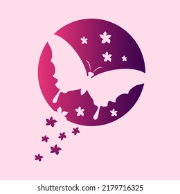 Abstract butterfly logo template. simple vector illustration.