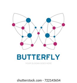 Abstract Butterfly logo template. simple Vector logo illustration.