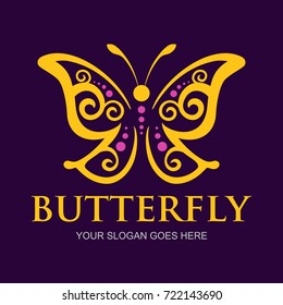 Abstract Butterfly logo template. simple Vector logo illustration.