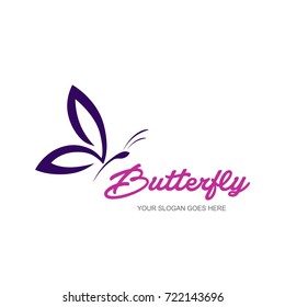 Abstract Butterfly logo template. simple Vector logo illustration. - Shutterstock ID 722143696