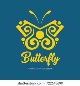 Abstract Butterfly logo template. simple Vector logo illustration.