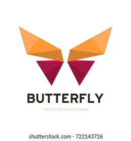 Abstract Butterfly logo template. simple Vector logo illustration.