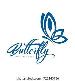 Abstract Butterfly logo template. simple Vector logo illustration.