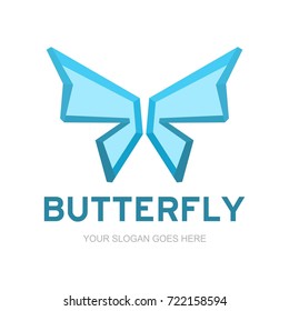 Abstract Butterfly logo template. simple Vector logo illustration.
