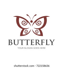 Abstract Butterfly logo template. simple Vector logo illustration.