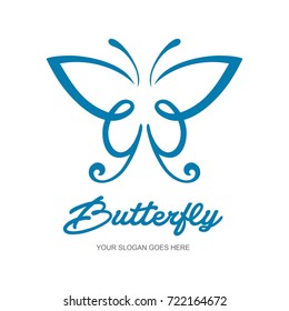 Abstract Butterfly logo template. simple Vector logo illustration.