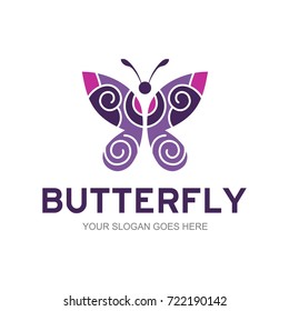 Abstract Butterfly logo template. simple Vector logo illustration.