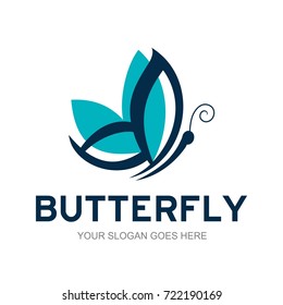 Abstract Butterfly logo template. simple Vector logo illustration.