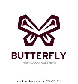 Abstract Butterfly logo template. simple Vector logo illustration.