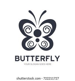 Abstract Butterfly logo template. simple Vector logo illustration.