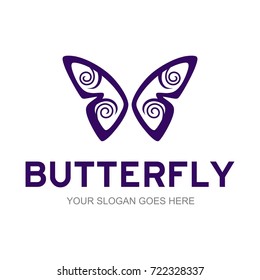 Abstract Butterfly logo template. simple Vector logo illustration.