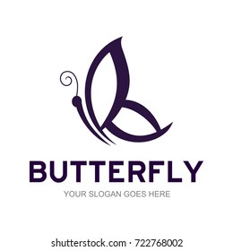 Abstract Butterfly logo template. simple Vector logo illustration.