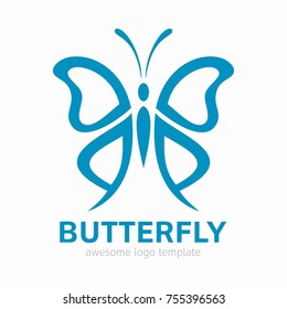 Abstract Butterfly logo template. simple Vector logo illustration.
