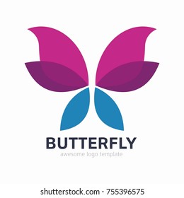 Abstract Butterfly logo template. simple Vector logo illustration.
