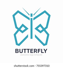 Abstract Butterfly logo template. simple Vector logo illustration.

