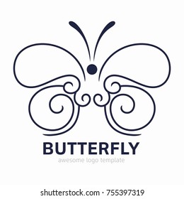 Abstract Butterfly logo template. simple Vector logo illustration.
