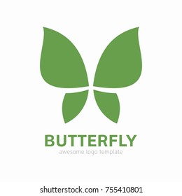 Abstract Butterfly logo template. simple Vector logo illustration.