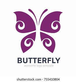 Abstract Butterfly logo template. simple Vector logo illustration.