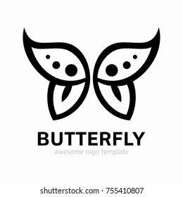 Abstract Butterfly logo template. simple Vector logo illustration.