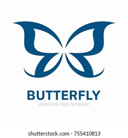 Abstract Butterfly logo template. simple Vector logo illustration.