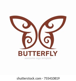 Abstract Butterfly logo template. simple Vector logo illustration.