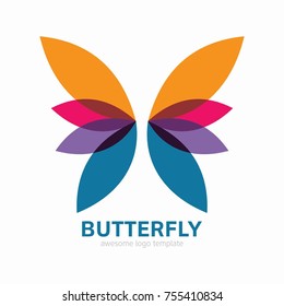Abstract Butterfly logo template. simple Vector logo illustration.