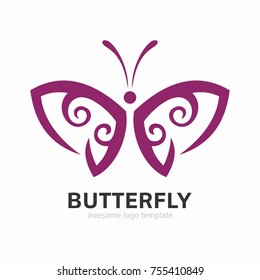 Abstract Butterfly logo template. simple Vector logo illustration.