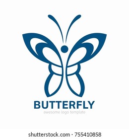 Abstract Butterfly logo template. simple Vector logo illustration.
