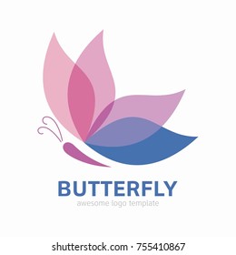 Abstract Butterfly logo template. simple Vector logo illustration.