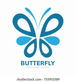 Abstract Butterfly logo template. simple Vector logo illustration.