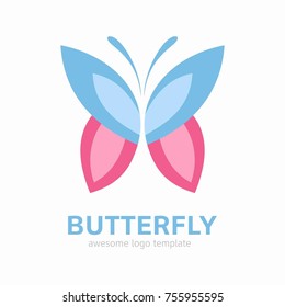 Abstract Butterfly logo template. simple Vector logo illustration.