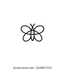 Abstract butterfly logo vector design line art style