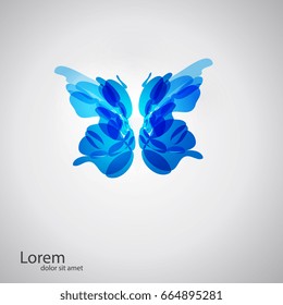 Abstract butterfly logo. Vector illustration.