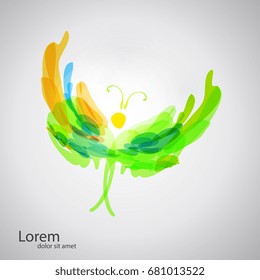 Abstract butterfly logo. Vector illustration.