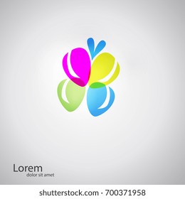 Abstract butterfly logo. Vector illustration.