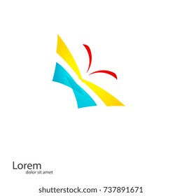 Abstract butterfly logo. Vector illustration.