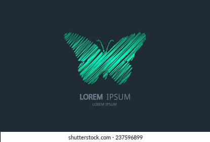 Abstract butterfly logo. Vector logotype design.