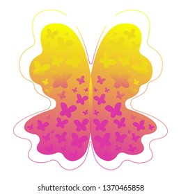 An abstract butterfly modern shape. Gradient abstract shape with flowing liquid elements. Graphic resource for the design of a logo, flyer or presentation.