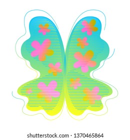 An abstract butterfly modern shape. Gradient abstract shape with flowing liquid elements. Graphic resource for the design of a logo, flyer or presentation.