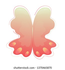An abstract butterfly modern shape. Gradient abstract shape with flowing liquid elements. Graphic resource for the design of a logo, flyer or presentation.